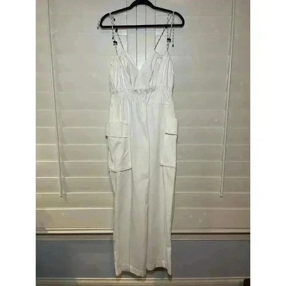Dries Van Noten Cotton Jumpsuit 40 S US 4 Pockets Buckle Plunge Baggy Designer - Picture 6 of 16